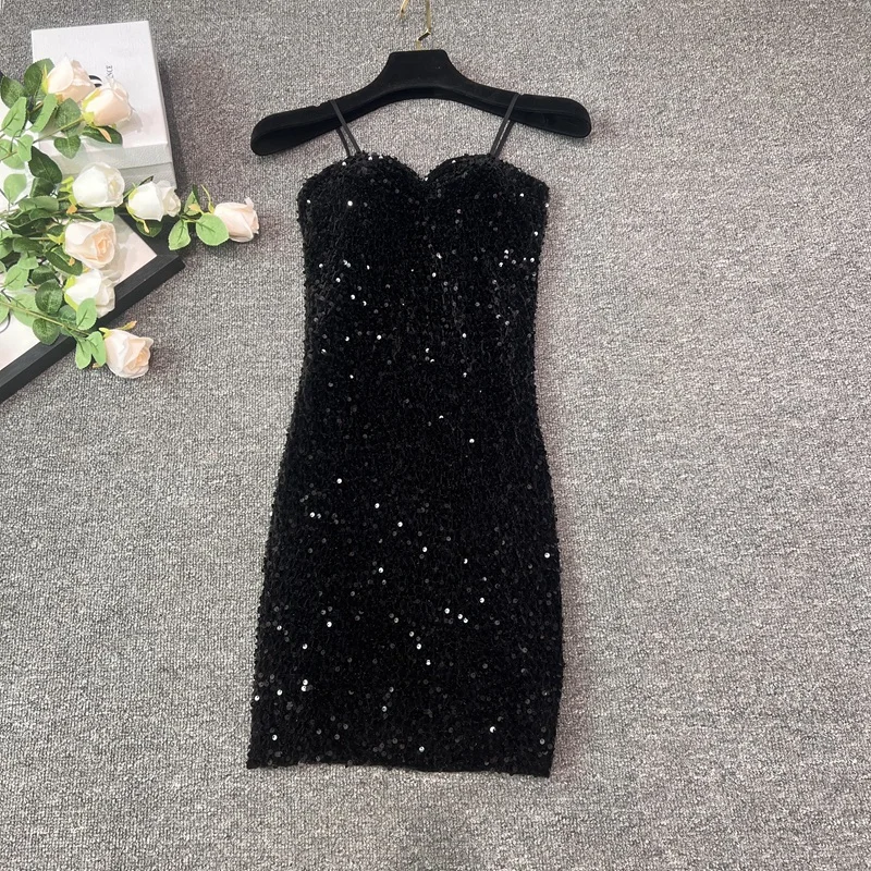 2024 Autumn/Winter Velvet sequin sexy lace-up base dress Club women's hip wrap mini skinny dress Club dance dress
2024 Autumn/Winter Velvet sequin sexy lace-up base dress Club women's hip wrap mini skinny dress Club dance dress