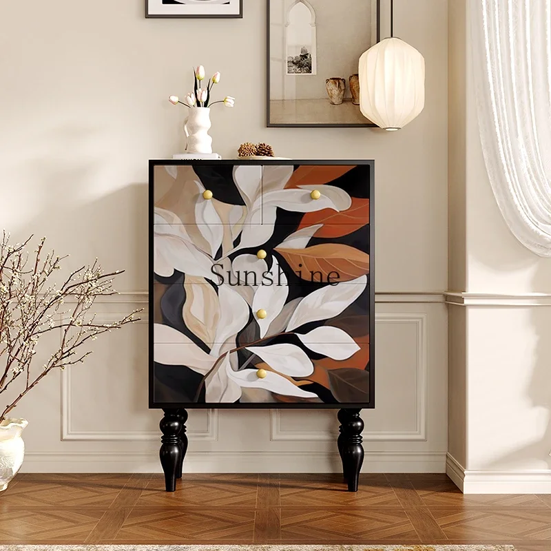 French retro style bedroom storage cabinet decoration living room against the wall solid wood high feet
French retro style bedroom storage cabinet decoration living room against the wall solid wood high feet