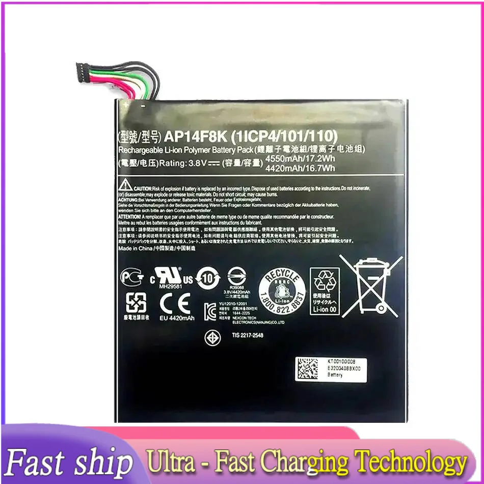 Tablet Battery AP14F8K 4550Mah For Acer Iconia Tab A1-850 B1-810 B1-820 B1-830 W1-810
Tablet Battery AP14F8K 4550Mah For Acer Iconia Tab A1-850 B1-810 B1-820 B1-830 W1-810