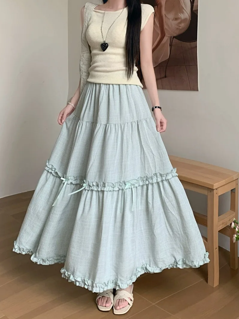 Sweet Knot Large Size Midi Skirt Korean Style Plaid A-Line Skirt Breathable Comfortable High Waist for Women Girls
Sweet Knot Large Size Midi Skirt Korean Style Plaid A-Line Skirt Breathable Comfortable High Waist for Women Girls