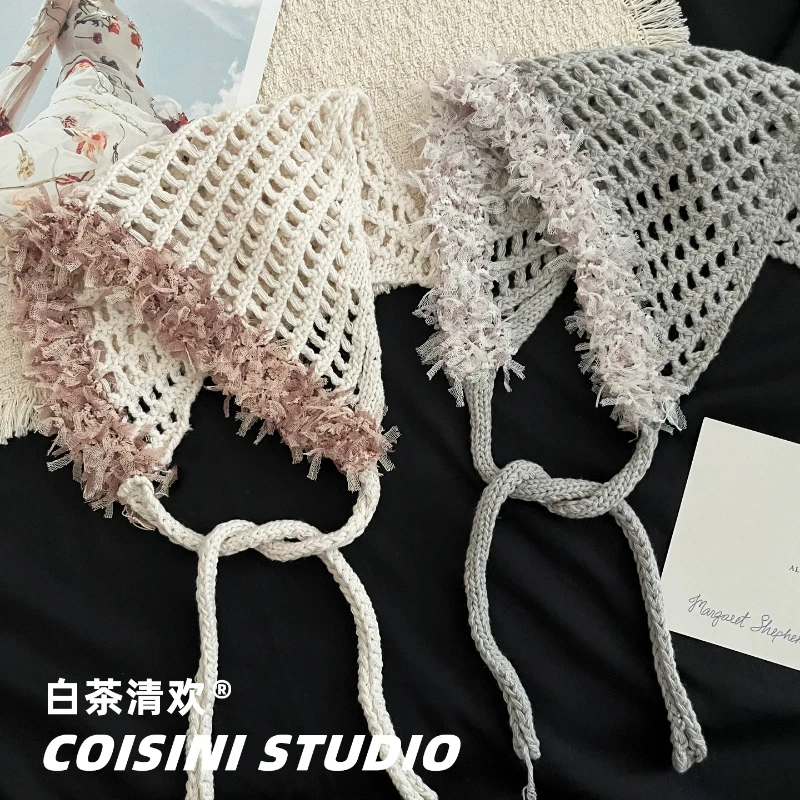Pastoral Style Retro Hollow Crocheted Triangular Hair Scarf for Women Spring Summer Travel Versatile Sweet Tassel Pullover Hat
Pastoral Style Retro Hollow Crocheted Triangular Hair Scarf for Women Spring Summer Travel Versatile Sweet Tassel Pullover Hat