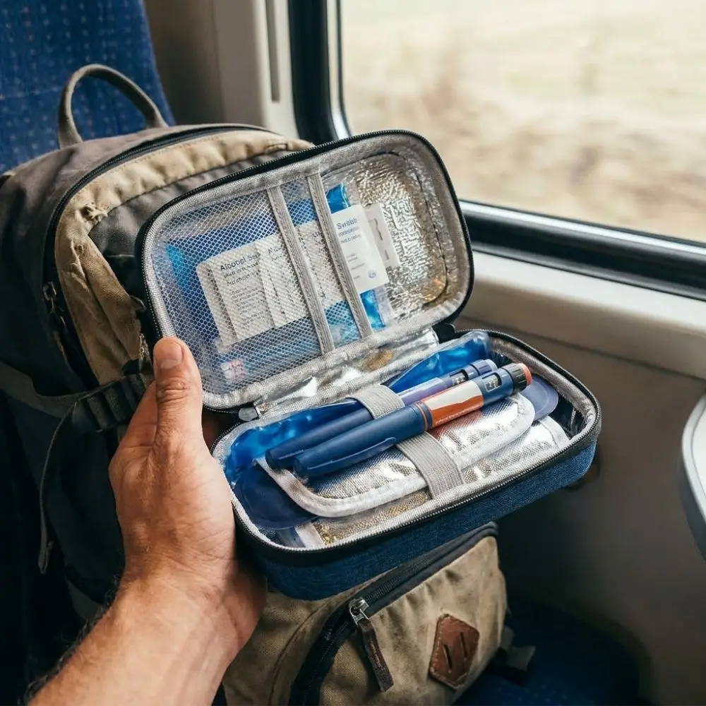 Portable Insulin Cooling Bag Thermal Insulated Thermometer Display Insulin Vial Storage Case Refrigerated Shockproof
Portable Insulin Cooling Bag Thermal Insulated Thermometer Display Insulin Vial Storage Case Refrigerated Shockproof