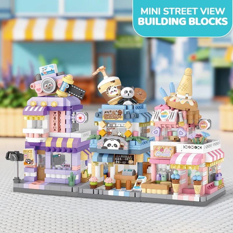 3in1 Street View Building Blocks Kit Panda Pet Coffee Ice Cream Flower Shop Store Food House Girls Bricks Model Kids Toy
3in1 Street View Building Blocks Kit Panda Pet Coffee Ice Cream Flower Shop Store Food House Girls Bricks Model Kids Toy
