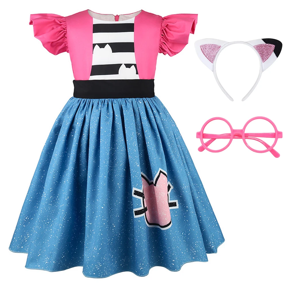 Summer Kids Cute Cat Flying Sleeve Cartoon House Costume Princess Dress For Girls Birthday Party Halloween Carnival Dress Up
Summer Kids Cute Cat Flying Sleeve Cartoon House Costume Princess Dress For Girls Birthday Party Halloween Carnival Dress Up