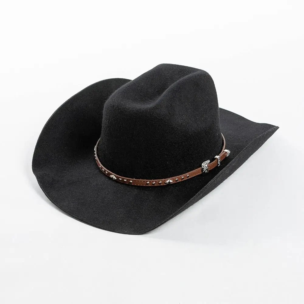 100% Wool Wool Cowboy Hat Wide Brim Studded Leather Band Wide Brim Fedora Hat Concave Shape Curling Brim Western Cowboy Hat
100% Wool Wool Cowboy Hat Wide Brim Studded Leather Band Wide Brim Fedora Hat Concave Shape Curling Brim Western Cowboy Hat
