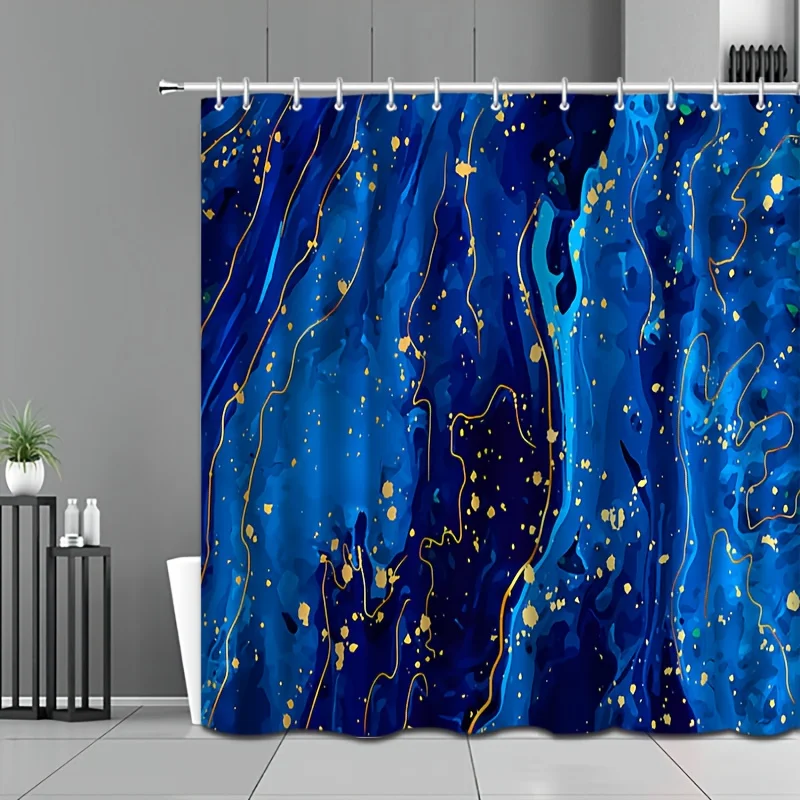 Abstract Blue and Gold Shower Curtain Marble Effect Golden Lines Waterproof Bath Decor Elegant Contemporary Bathroom Curtains
Abstract Blue and Gold Shower Curtain Marble Effect Golden Lines Waterproof Bath Decor Elegant Contemporary Bathroom Curtains