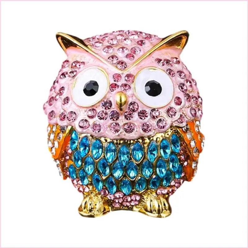 57QA Элегантные органайзеры для украшений на тему совы с бриллиантовым акцентом, безопасный металлический футляр для коллекций
57QA Элегантные органайзеры для украшений на тему совы с бриллиантовым акцентом, безопасный металлический футляр для коллекций