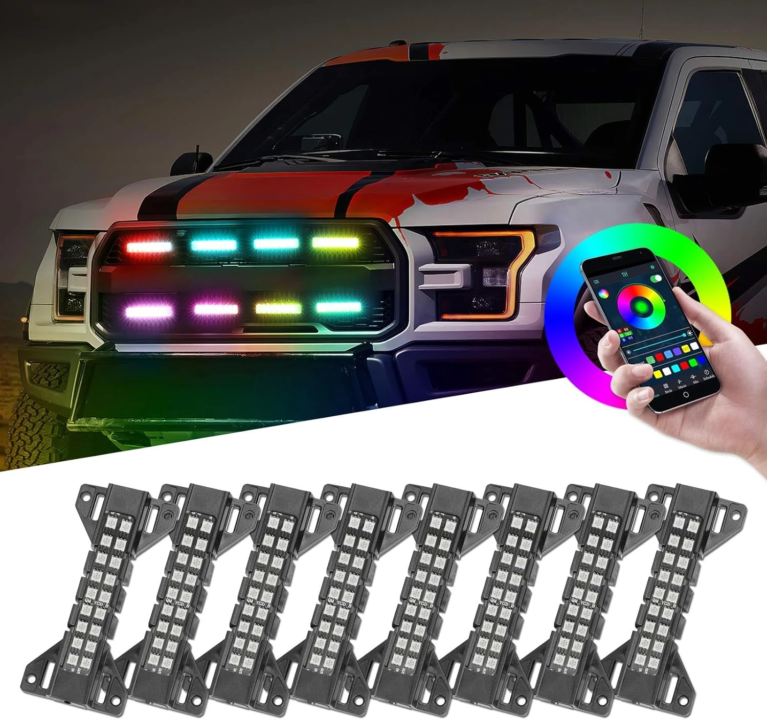 Комплект светодиодных решеток RGB, стробоскопы, подземный рок-светильник, грузовые огни для Tacoma 4Runner GMC Chevy, автомобильный внедорожник, квадроцикл, UTV, 8 Pods
Комплект светодиодных решеток RGB, стробоскопы, подземный рок-светильник, грузовые огни для Tacoma 4Runner GMC Chevy, автомобильный внедорожник, квадроцикл, UTV, 8 Pods