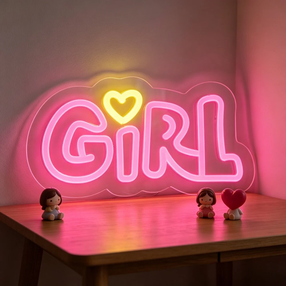 GIRL Heart Neon Sign LED Night Light USB RGB Aesthetic Girl Bedroom Decor Kids Room Nursery Romantic Gift Wall Art
GIRL Heart Neon Sign LED Night Light USB RGB Aesthetic Girl Bedroom Decor Kids Room Nursery Romantic Gift Wall Art