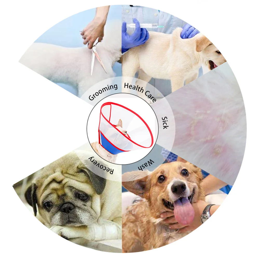 Adjustable Pet Dog Puppy Recovery Collar Neck Cone Lightweight Wound Healing Cone for Scratch Proof Protection 
Adjustable Pet Dog Puppy Recovery Collar Neck Cone Lightweight Wound Healing Cone for Scratch Proof Protection