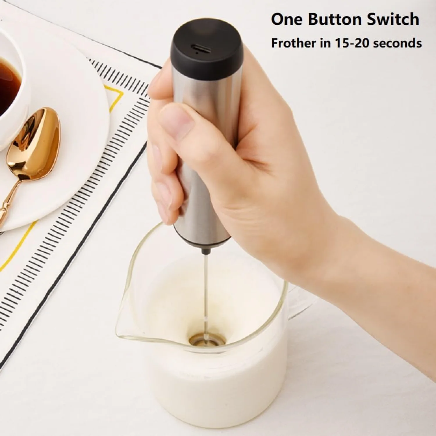 Milk Frother Rechargeable Coffee Frother with USB-charging,Mini Blender and Mixer Coffee Frother for For Coffee, Hot Chocolat
Milk Frother Rechargeable Coffee Frother with USB-charging,Mini Blender and Mixer Coffee Frother for For Coffee, Hot Chocolat