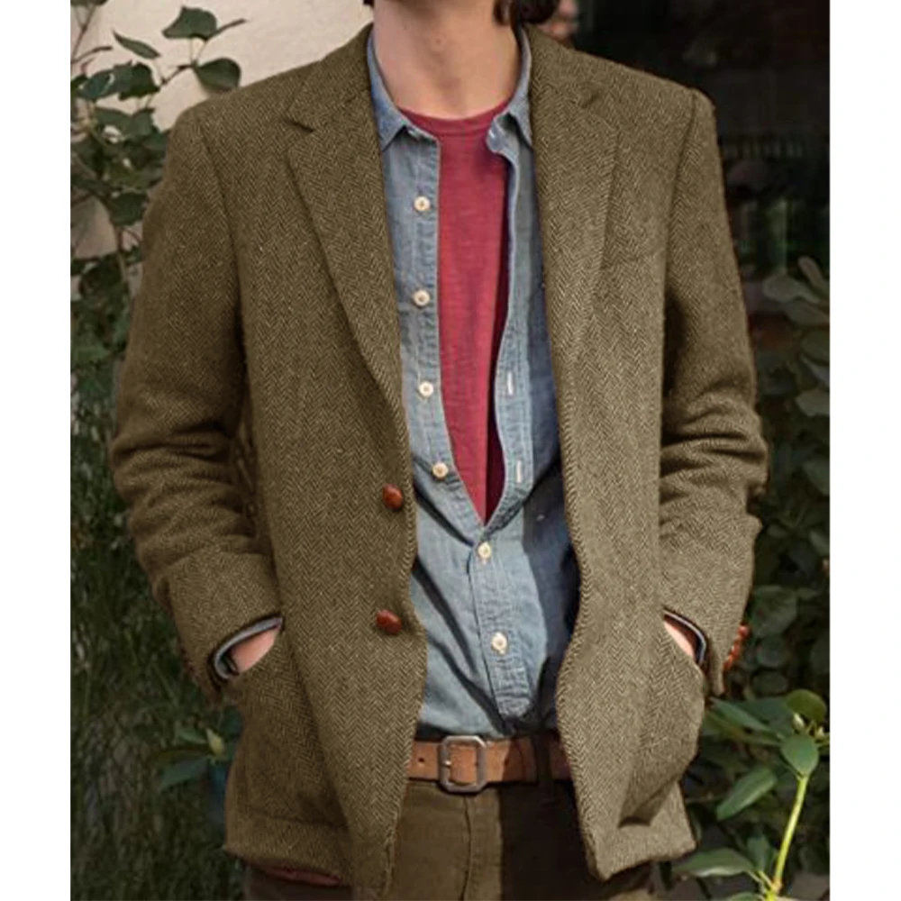 Notched Lapel Coat Men's Coats Herringbone Suit Jackets Outerwear Casual Man Daily Flap Pockets Male Dress Up Clothes Spring
Notched Lapel Coat Men's Coats Herringbone Suit Jackets Outerwear Casual Man Daily Flap Pockets Male Dress Up Clothes Spring
