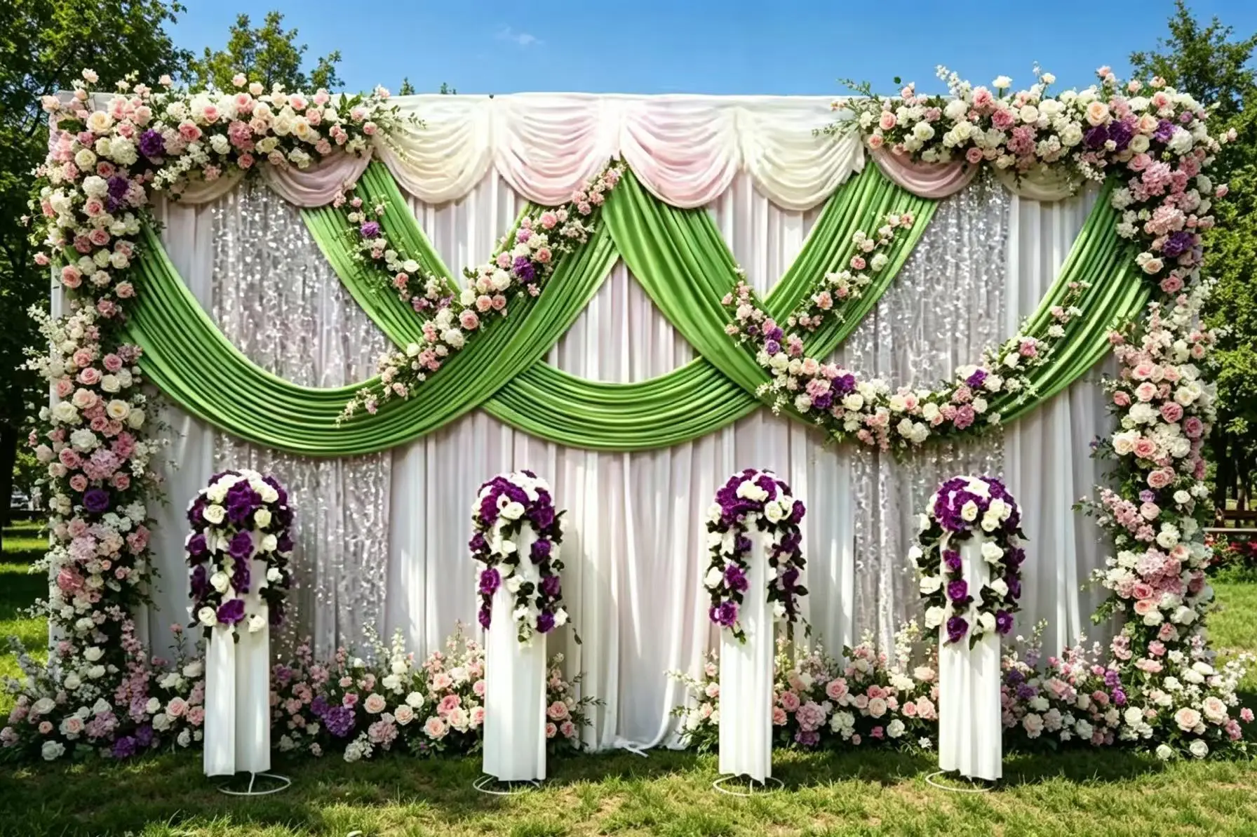 3X6M/10X20ft colorful backdrop church Stage Curtain with Sequins Backdrops with Swags Ice Silk Wedding Party Stage Decoration
3X6M/10X20ft colorful backdrop church Stage Curtain with Sequins Backdrops with Swags Ice Silk Wedding Party Stage Decoration