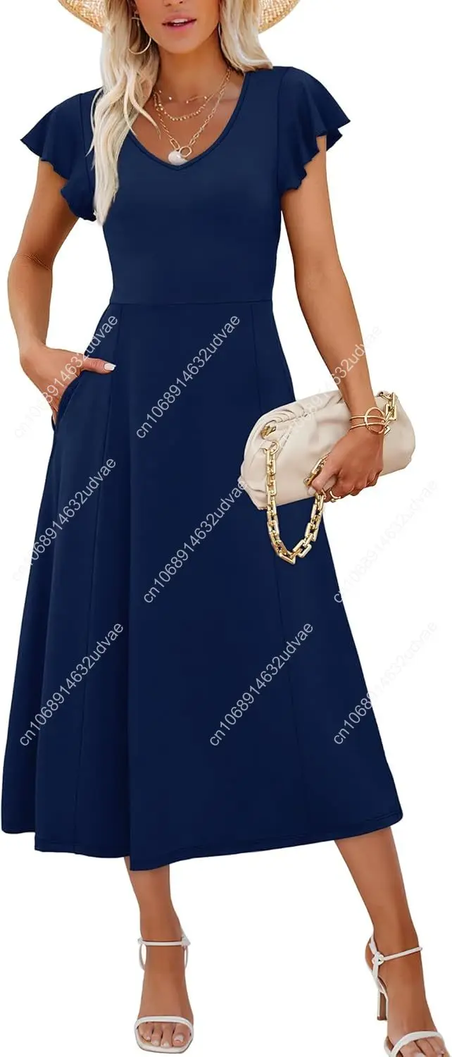 Summer Dresses for Women 2025 Midi Maxi Dress Elegant Classy Ruffle Sleeve Tie Back Scoop Neck
Summer Dresses for Women 2025 Midi Maxi Dress Elegant Classy Ruffle Sleeve Tie Back Scoop Neck