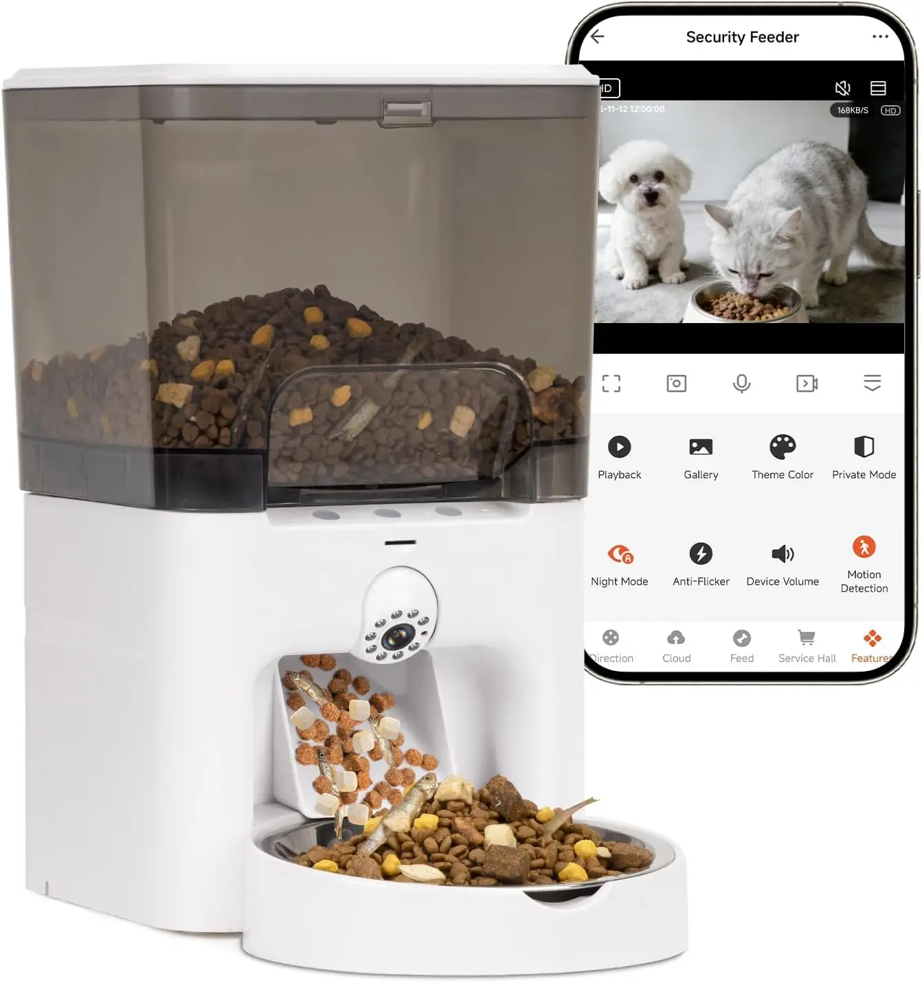 Smart 5G WiFi Pet Feeder with 2K HD Video, Night Vision, 6L Capacity, Remote Monitor, Anti-Clog, Two-Way Audio
Smart 5G WiFi Pet Feeder with 2K HD Video, Night Vision, 6L Capacity, Remote Monitor, Anti-Clog, Two-Way Audio
