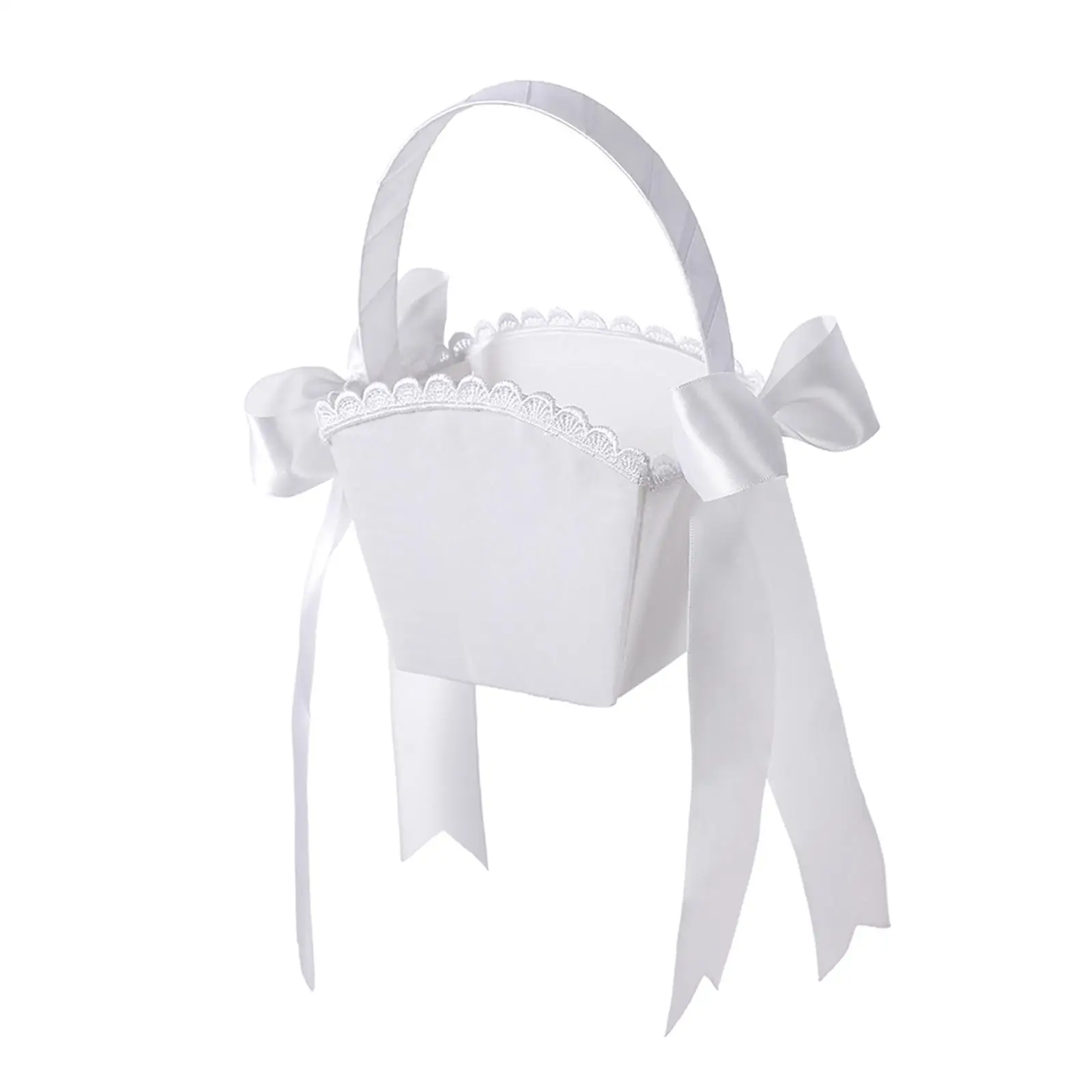 Wedding Flower Basket with Handle Bow Ribbons Gift Cute Flower Girl Basket Bridesmaid Lace Baskets for Anniversary Engagement
Wedding Flower Basket with Handle Bow Ribbons Gift Cute Flower Girl Basket Bridesmaid Lace Baskets for Anniversary Engagement