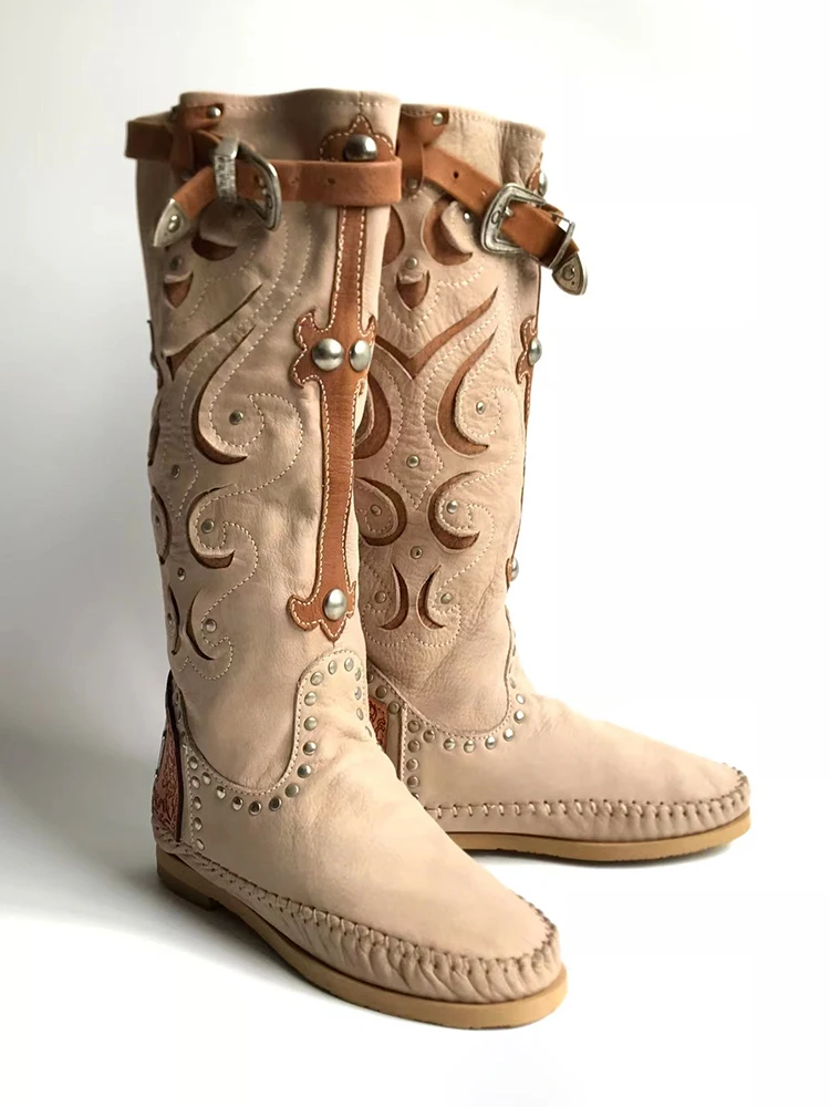 2026 New High-Tube Rivet Bohemian Western Boots round Head Low Heel Color Block Long Boots Versatile Fashion Boots Women's Shoes
2026 New High-Tube Rivet Bohemian Western Boots round Head Low Heel Color Block Long Boots Versatile Fashion Boots Women's Shoes