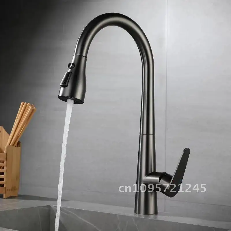 Grey 304 Stainless Steel Kitchen Faucet Brushed Gold Pull Out Mixed Faucet Cold Tap Multifunctional Kitchen Sink And Hot Water
Grey 304 Stainless Steel Kitchen Faucet Brushed Gold Pull Out Mixed Faucet Cold Tap Multifunctional Kitchen Sink And Hot Water