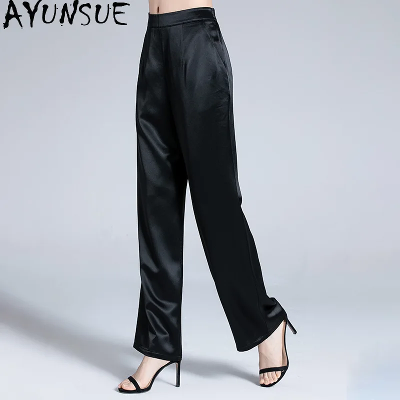 AYUNSUE 95% Silk Women's Pants and Trousers Solid Color Summer Pants for Woman Casual Wide Leg Pants Commuting Woman Clothes 바지
AYUNSUE 95% Silk Women's Pants and Trousers Solid Color Summer Pants for Woman Casual Wide Leg Pants Commuting Woman Clothes 바지