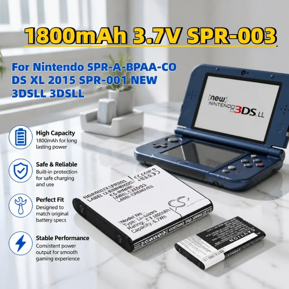 In Stock SPR-003 1800mAh Battery For Nintendo 3DSLL NEW 3DSLL DS XL 3.7V Game Console
In Stock SPR-003 1800mAh Battery For Nintendo 3DSLL NEW 3DSLL DS XL 3.7V Game Console