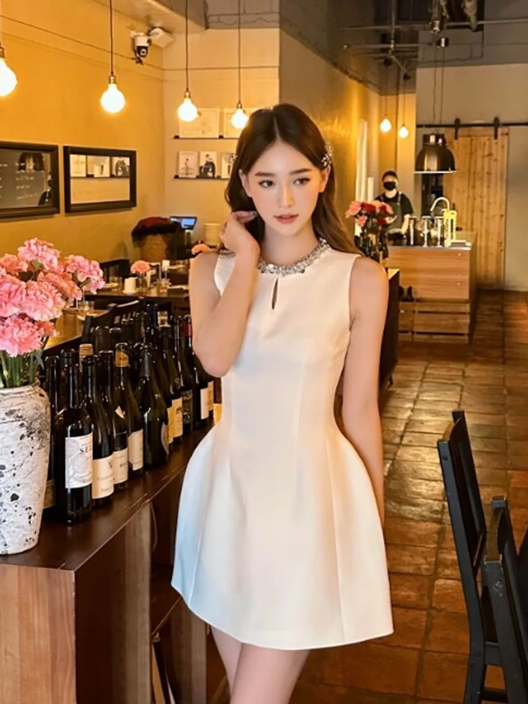 Korean Style Gentle Hollow out Vest Dress Puffy Skirt High Waist Cotton Summer Dress Women's Fashion Soft Cotton Dress
Korean Style Gentle Hollow out Vest Dress Puffy Skirt High Waist Cotton Summer Dress Women's Fashion Soft Cotton Dress