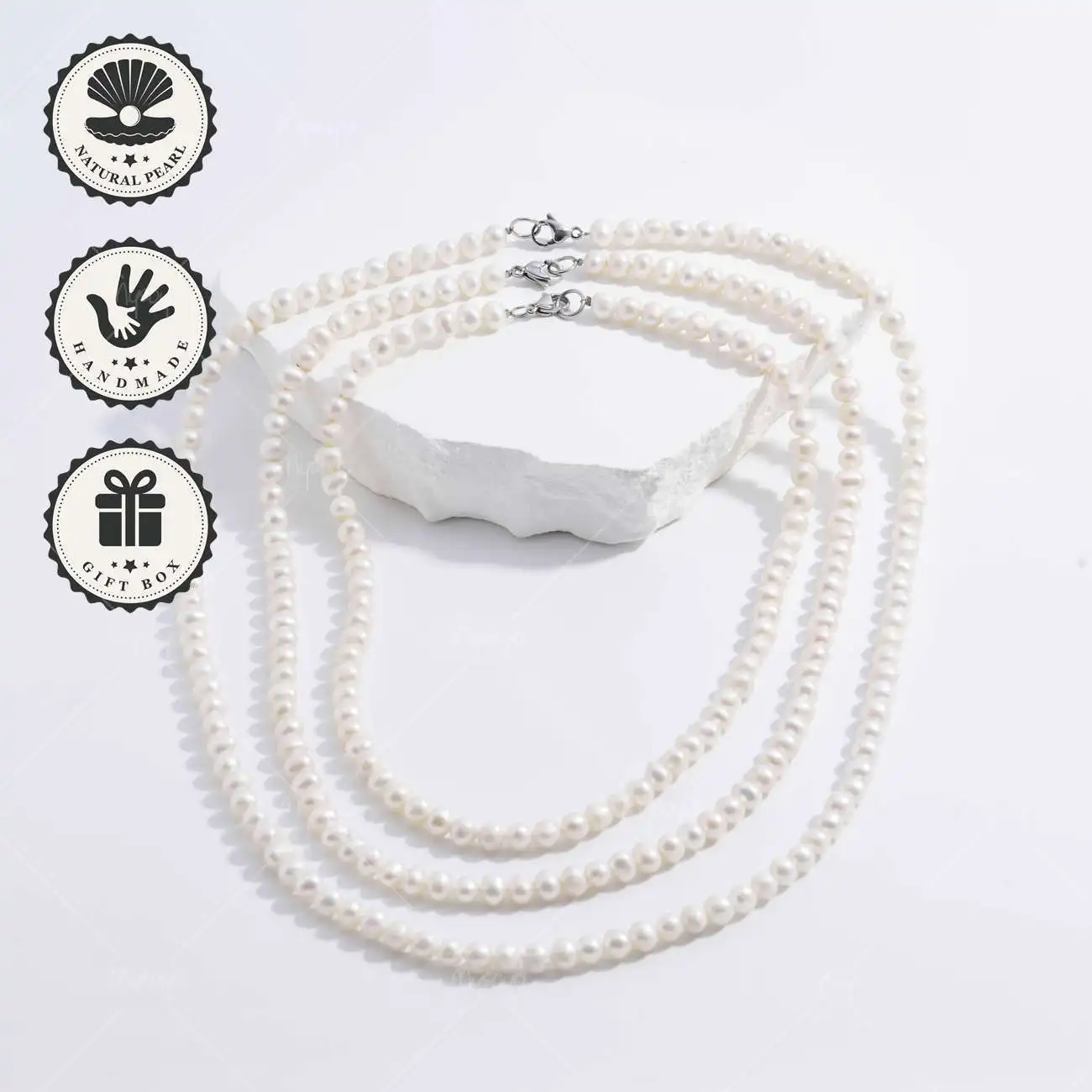 MYSOYA White Freshwater Pearl Necklace 7-8mm Classic Style, Gift Box, Ideal Birthday & Anniversary Gift
MYSOYA White Freshwater Pearl Necklace 7-8mm Classic Style, Gift Box, Ideal Birthday & Anniversary Gift