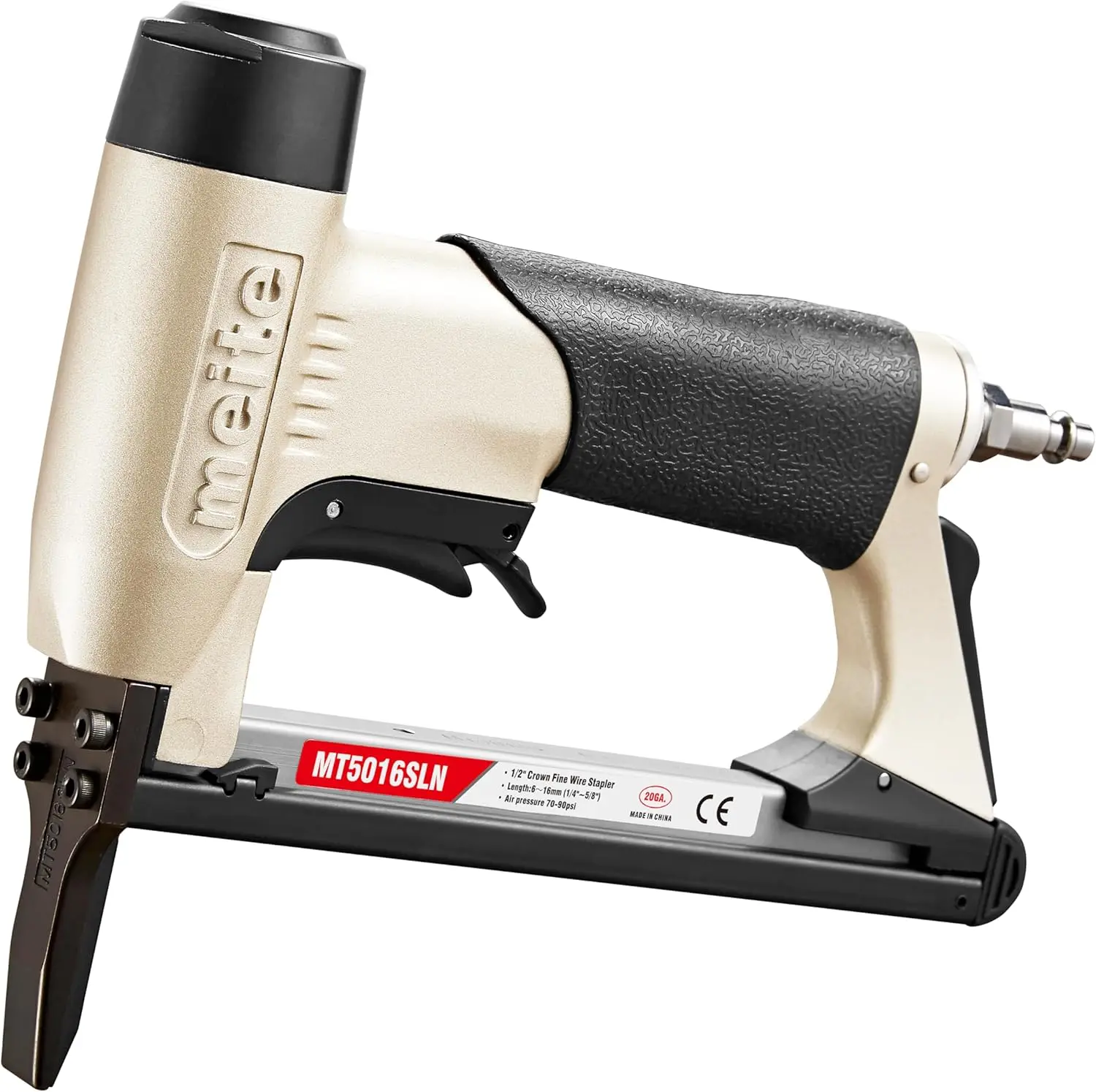 Pneumatic Staple Gun for Upholstery, 20 Gauge 1/2" Crown, Extended Nose & Safety Trigger, Heavy-Duty for Woodworking & DIY
Pneumatic Staple Gun for Upholstery, 20 Gauge 1/2" Crown, Extended Nose & Safety Trigger, Heavy-Duty for Woodworking & DIY