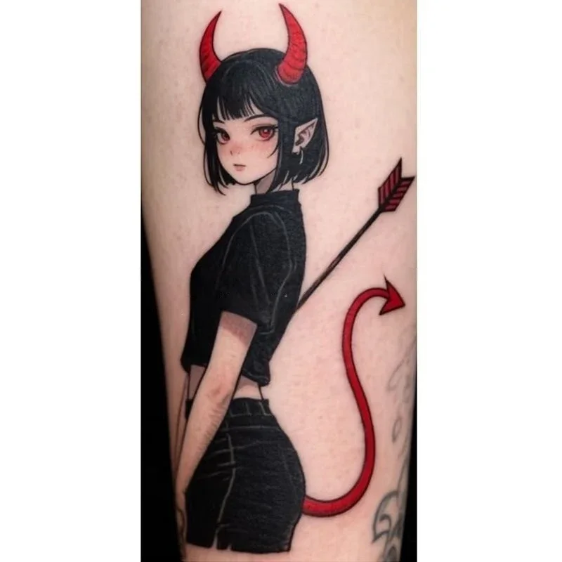 Cartoon Arrow Demon Girl Temporary Tattoos Body Art Waterproof Long-Lasting Fake Tattoo Sticker for Women Men
Cartoon Arrow Demon Girl Temporary Tattoos Body Art Waterproof Long-Lasting Fake Tattoo Sticker for Women Men