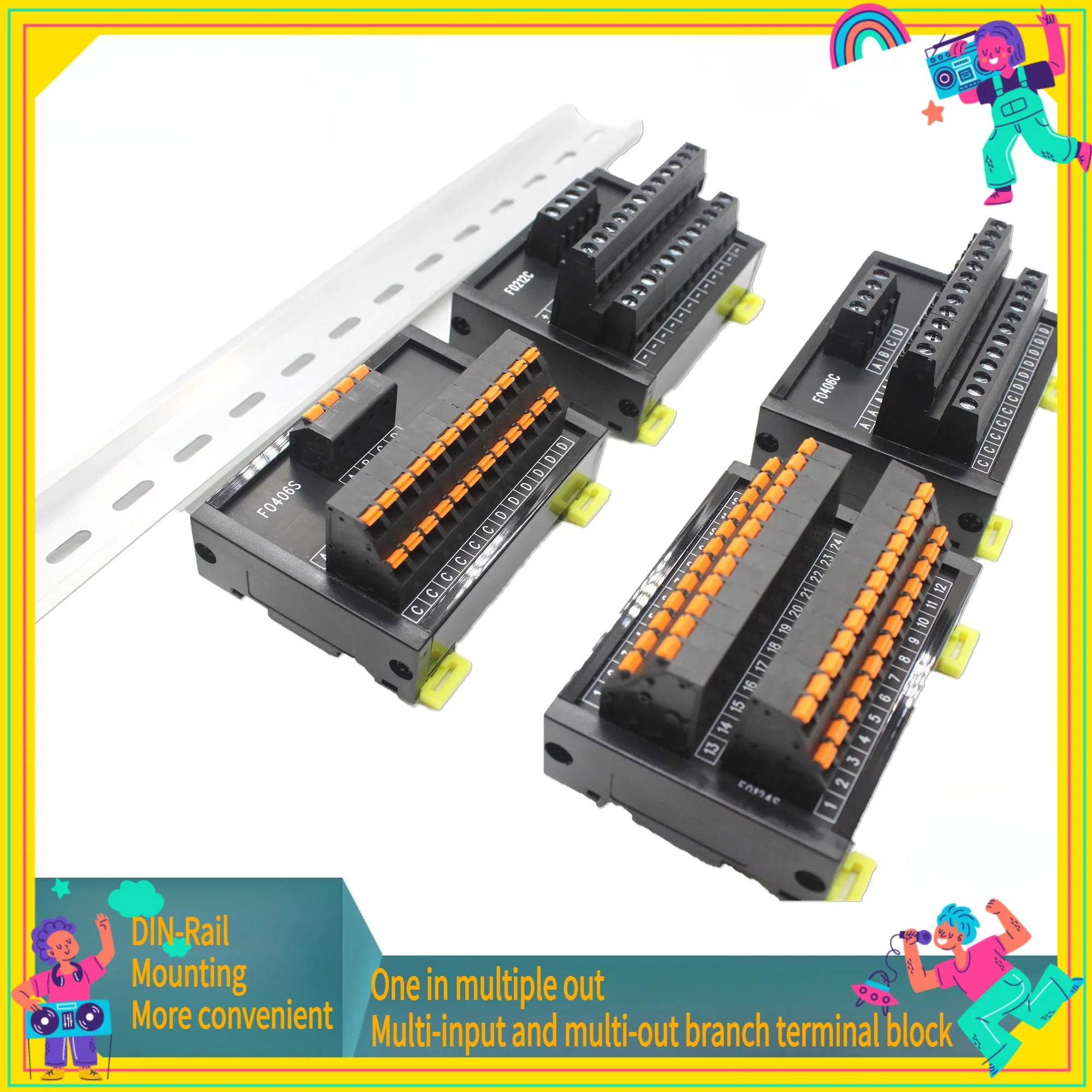 1Pcs Power Supply Branch Terminal Board One-in and Multi-out Branch Terminal Rail-type Parallel Line Connector 24V Weak Current
1Pcs Power Supply Branch Terminal Board One-in and Multi-out Branch Terminal Rail-type Parallel Line Connector 24V Weak Current