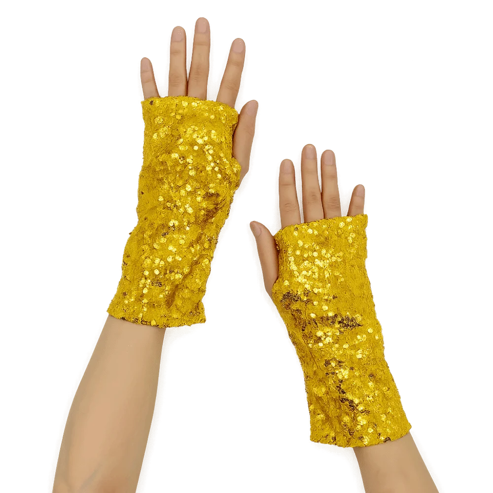 Elastic Sequin Half Finger Gloves Polyester Sequined Reflective Stage Gloves Creased Solid Color Fingerless Performance Handwear
Elastic Sequin Half Finger Gloves Polyester Sequined Reflective Stage Gloves Creased Solid Color Fingerless Performance Handwear