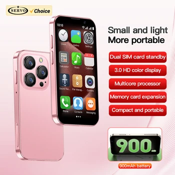 2024 SERVO 16SE 미니 스마트폰, 안드로이드 OS 듀얼 SIM 셀룰러, 3G 네트워크, 3.0 인치 소형 스마트 휴대폰, 얼굴 인식, 2GB + 16GB
