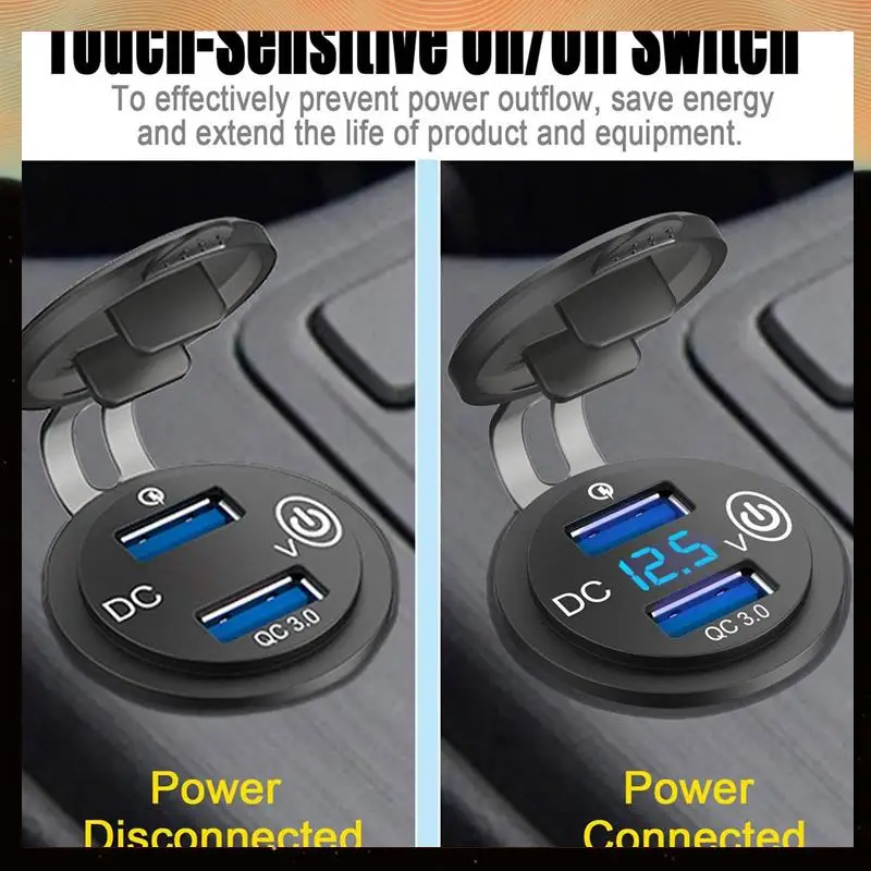 3X USB-розетка 12 В, автомобильное зарядное устройство Quick Charge 3.0 с двумя USB-портами и контактным переключателем и вольтметром для мотоцикла 12 В/24 В Car-Y05A
3X USB-розетка 12 В, автомобильное зарядное устройство Quick Charge 3.0 с двумя USB-портами и контактным переключателем и вольтметром для мотоцикла 12 В/24 В Car-Y05A