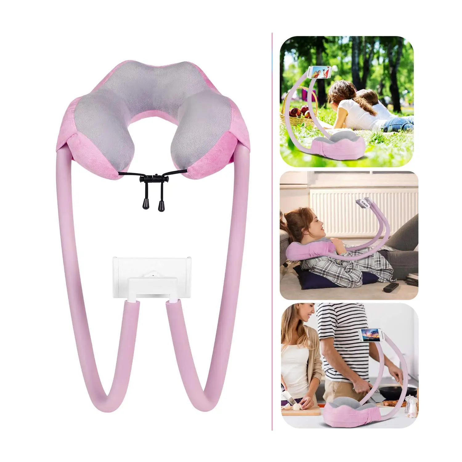 Neck Pillow Phone Holder Bracket Desktop Stand For ipad iPhone Samsung Huawei Xiaomi Folding Universal Mobile Phone Stand
Neck Pillow Phone Holder Bracket Desktop Stand For ipad iPhone Samsung Huawei Xiaomi Folding Universal Mobile Phone Stand