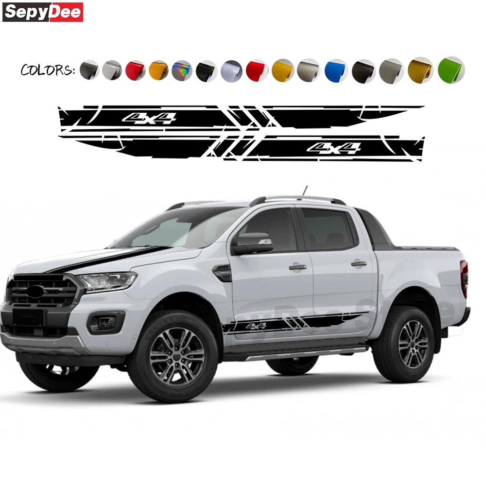 2Pcs Racing Sport Car Door Side Stripe Stickers for Ford Ranger 4X4 Graphic Body Decor Rocker Panel Vinyl Film Decal
2Pcs Racing Sport Car Door Side Stripe Stickers for Ford Ranger 4X4 Graphic Body Decor Rocker Panel Vinyl Film Decal