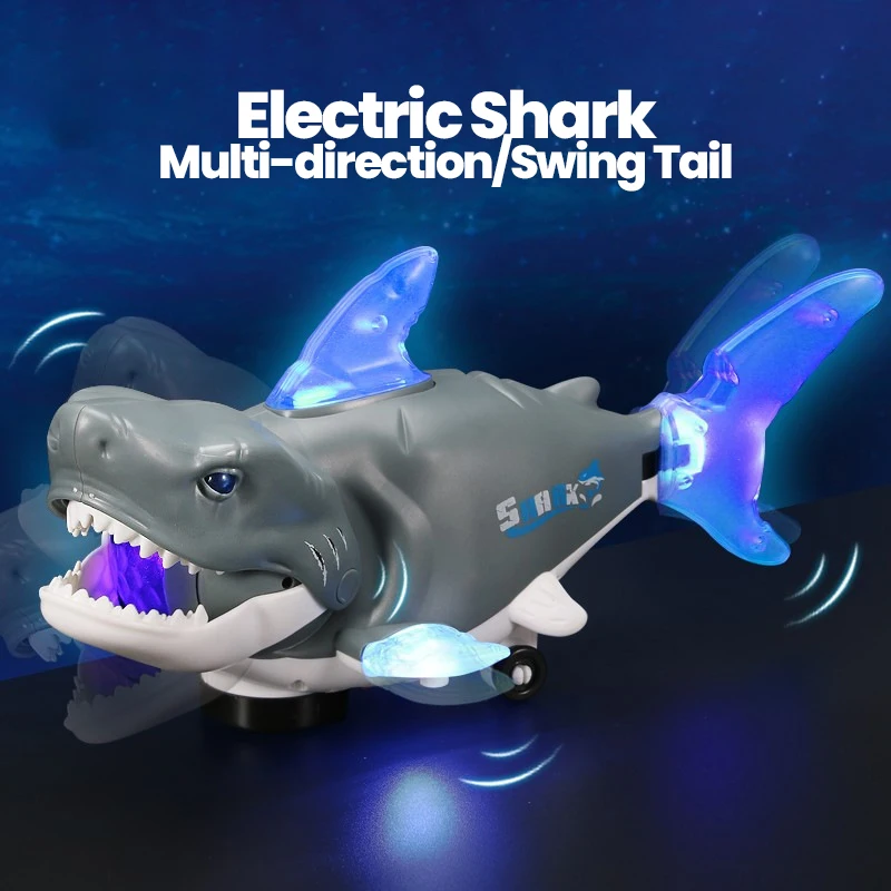 Electric Shark Car Multi-direction Swaying Robot Swing Tail Electronic Pet Interactive Entertainment Music Light Animal Toy
Electric Shark Car Multi-direction Swaying Robot Swing Tail Electronic Pet Interactive Entertainment Music Light Animal Toy