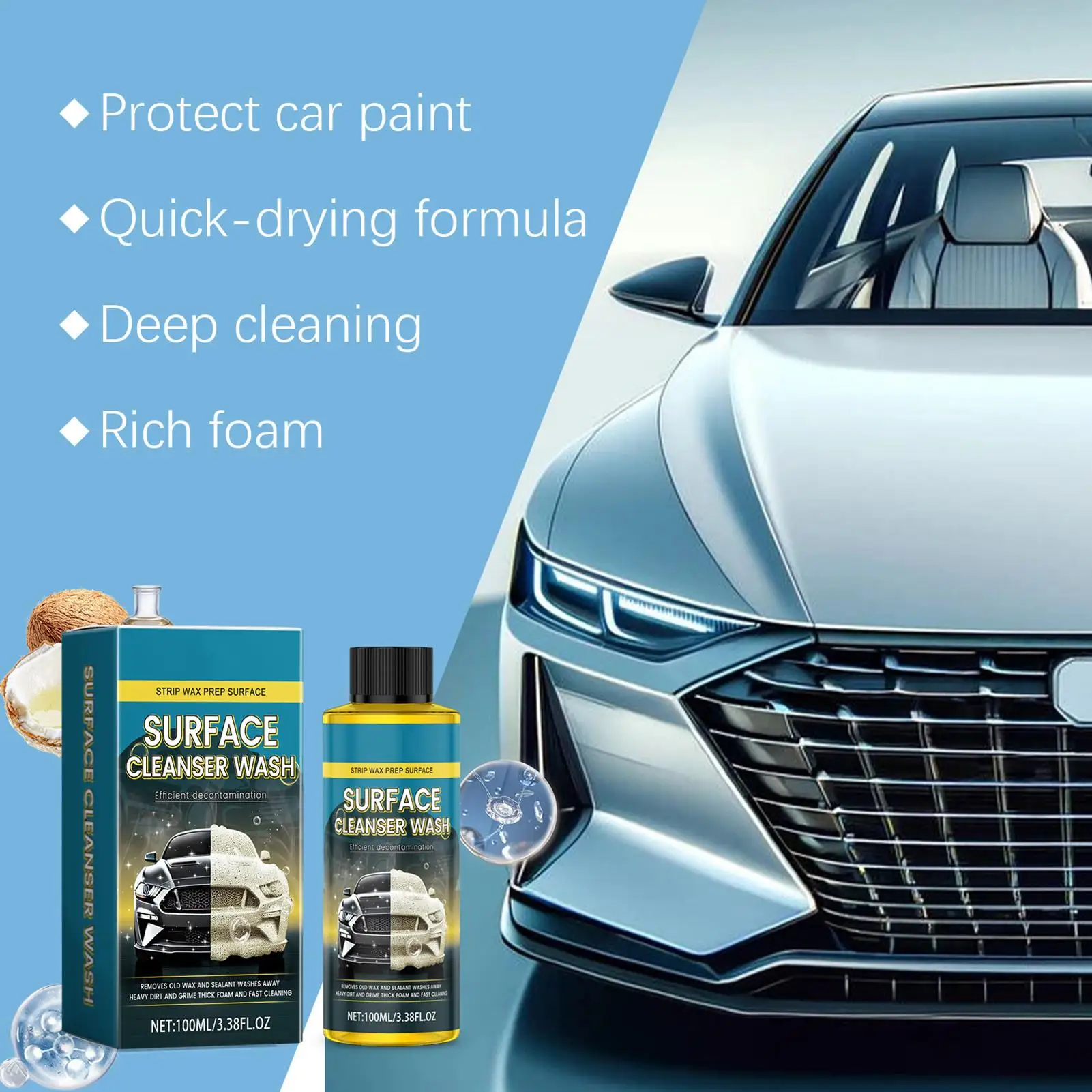 Car Wash Soap 100ml Highly Concentrated Paint Coating Car Cleaning Shampoo For Truck Suv Rv Vehicle Automotive Interior
Car Wash Soap 100ml Highly Concentrated Paint Coating Car Cleaning Shampoo For Truck Suv Rv Vehicle Automotive Interior