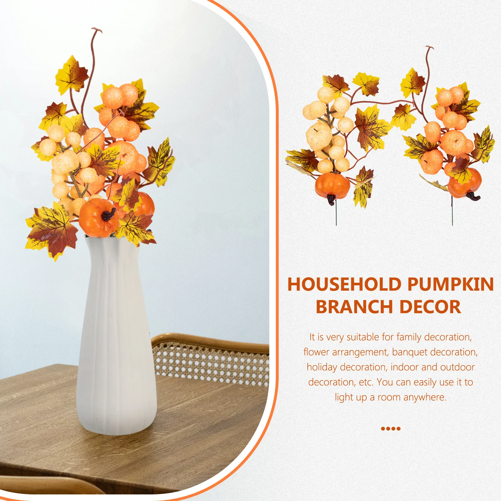2pcs Simulation Maple Leaf Branch Fake Plant Adorn Thanksgiving Decor Home Decoration Bedroom Office Wall Window Pumpkin Plant
2pcs Simulation Maple Leaf Branch Fake Plant Adorn Thanksgiving Decor Home Decoration Bedroom Office Wall Window Pumpkin Plant