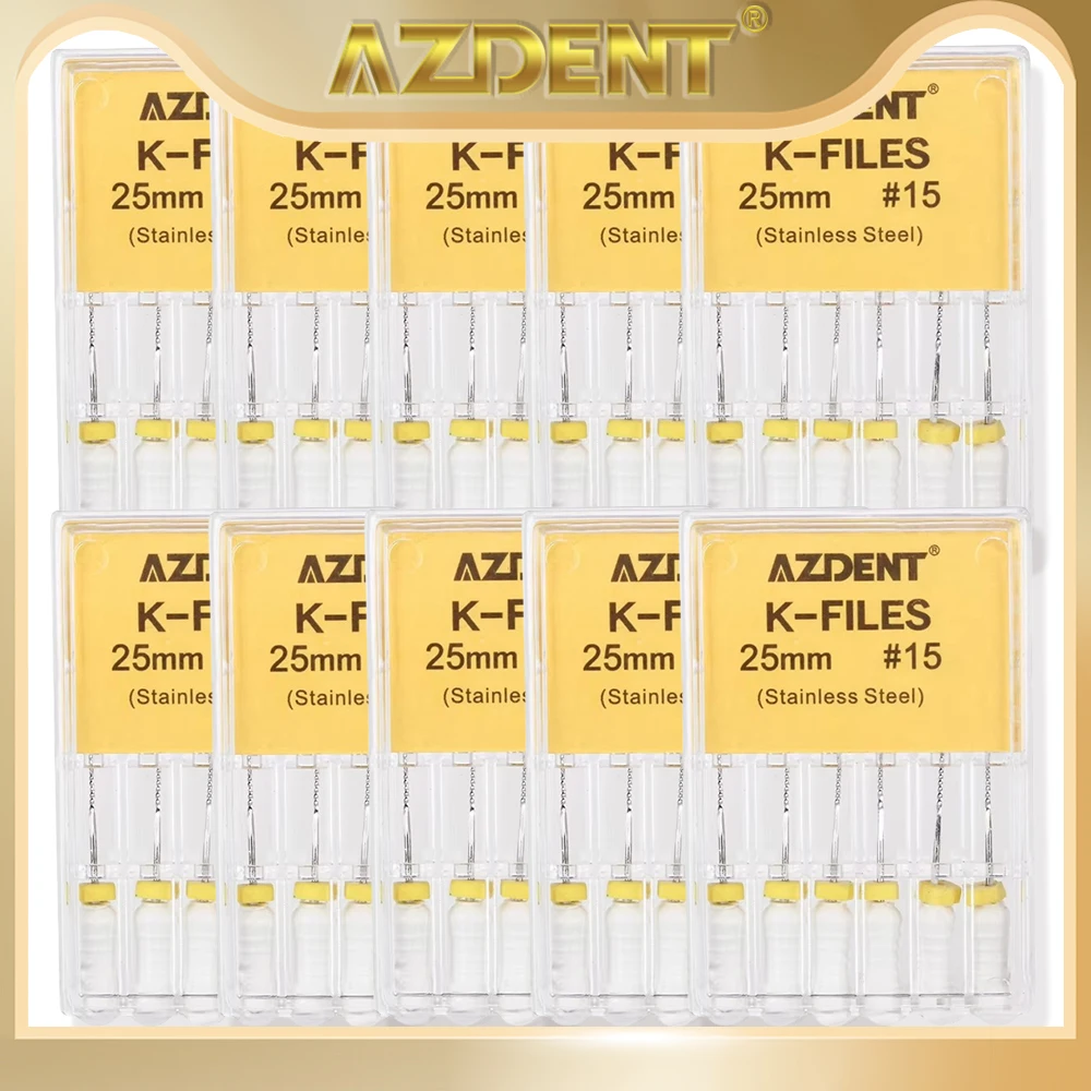 10 Packs AZDENT Dental Hand Use K-Files Stainless Steel Endodontic Root Canal Files 21mm/25mm/31mm Endo Files Dentistry Lab Tool
10 Packs AZDENT Dental Hand Use K-Files Stainless Steel Endodontic Root Canal Files 21mm/25mm/31mm Endo Files Dentistry Lab Tool