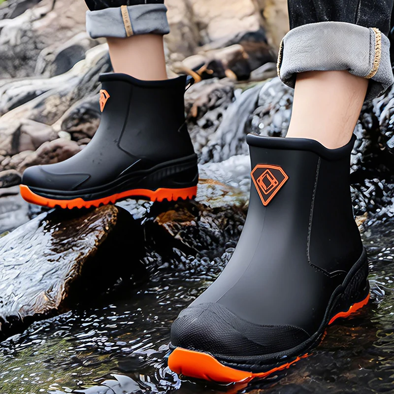 New Men Short Rain Boots Urban Water Boots Non-slip Wear-resistant Wading Boots Men's Trendy Lightweight Waterproof Rubber Shoes
New Men Short Rain Boots Urban Water Boots Non-slip Wear-resistant Wading Boots Men's Trendy Lightweight Waterproof Rubber Shoes