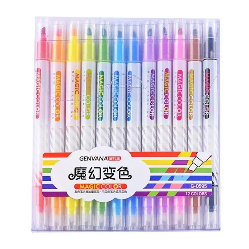 12PCS Dual-Tip Marker Pens Set Magical Highlighters Graffiti Set for Planner Calendar Journals Scrapbooking Decoration
12PCS Dual-Tip Marker Pens Set Magical Highlighters Graffiti Set for Planner Calendar Journals Scrapbooking Decoration