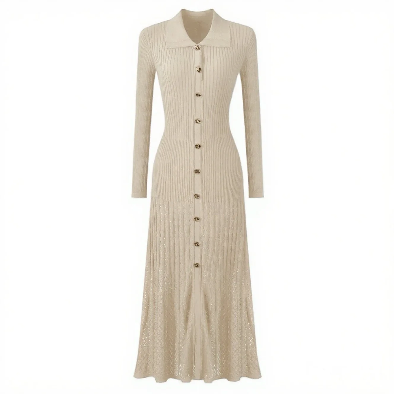 Autumn Winter Knitted Maxi Dress Women Long Sleelve Ruffles Single Breasted Long Dresses Female Party Fashion Sweater Vestidos
Autumn Winter Knitted Maxi Dress Women Long Sleelve Ruffles Single Breasted Long Dresses Female Party Fashion Sweater Vestidos