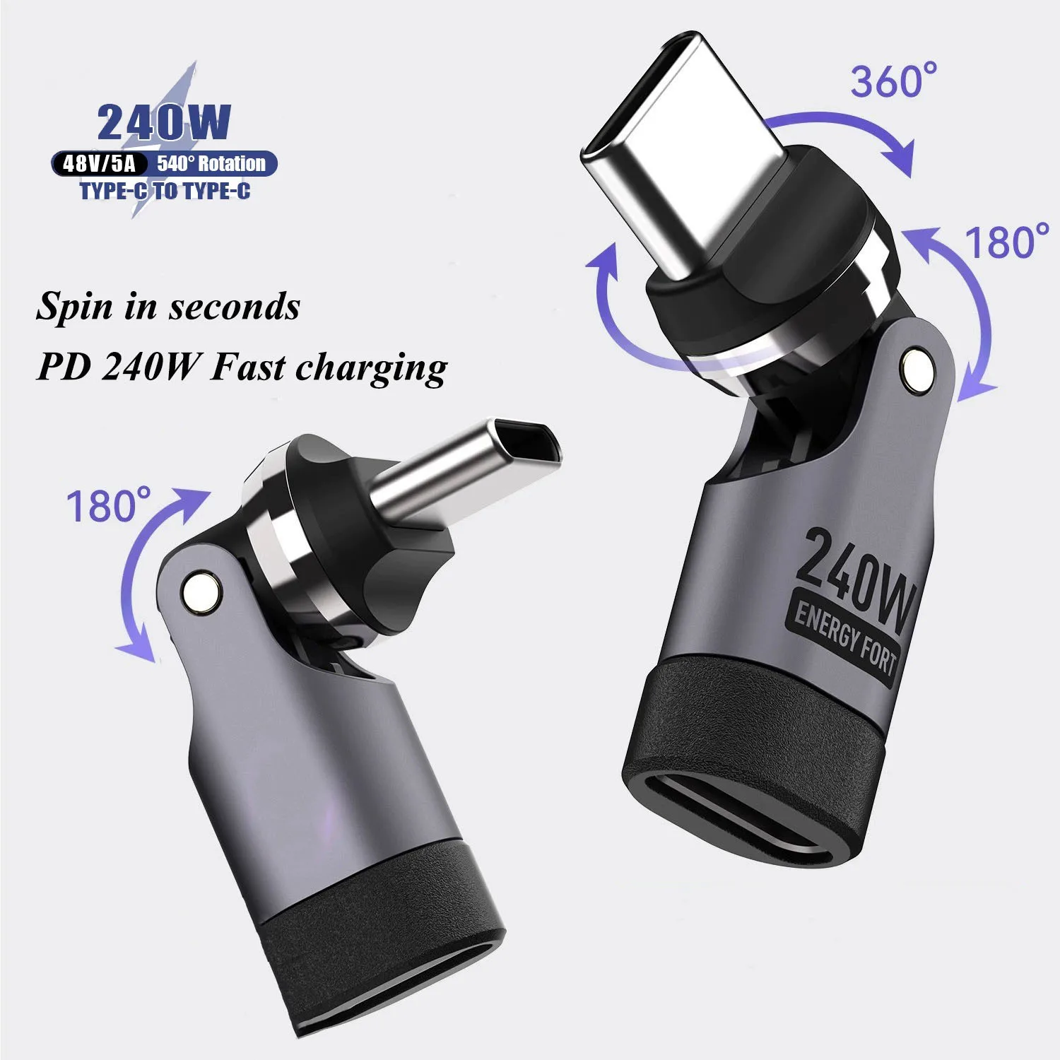 240W Type-C Interface Game Converter Straight Elbow 540 Degrees Gaming Digital Accessories Game Transmission for Samsung Millet
240W Type-C Interface Game Converter Straight Elbow 540 Degrees Gaming Digital Accessories Game Transmission for Samsung Millet