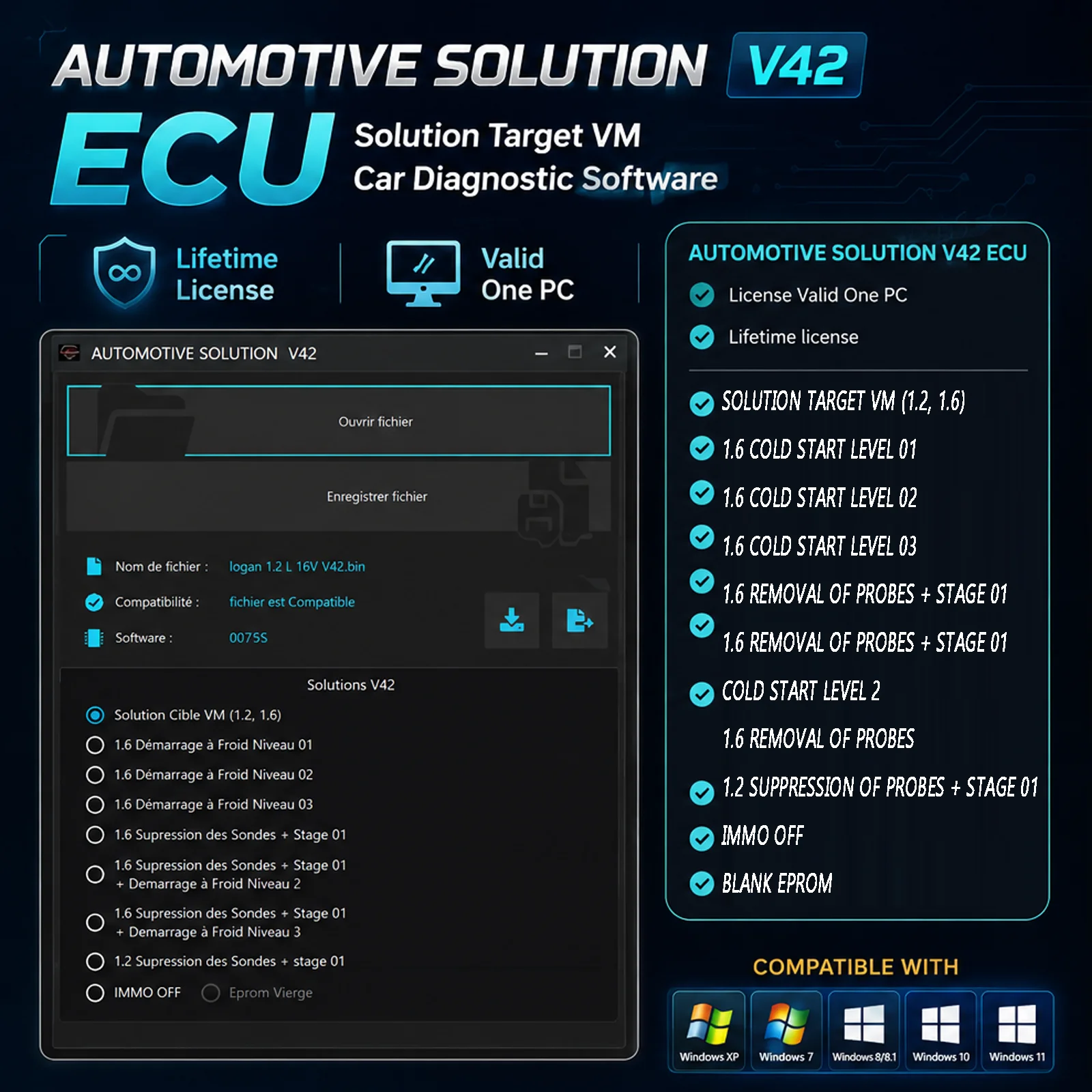 AUTOMOTIVE SOLUTION V42 ECU Lifetime License Valid One PC Solution Target VM Car Diagnostic Software
AUTOMOTIVE SOLUTION V42 ECU Lifetime License Valid One PC Solution Target VM Car Diagnostic Software