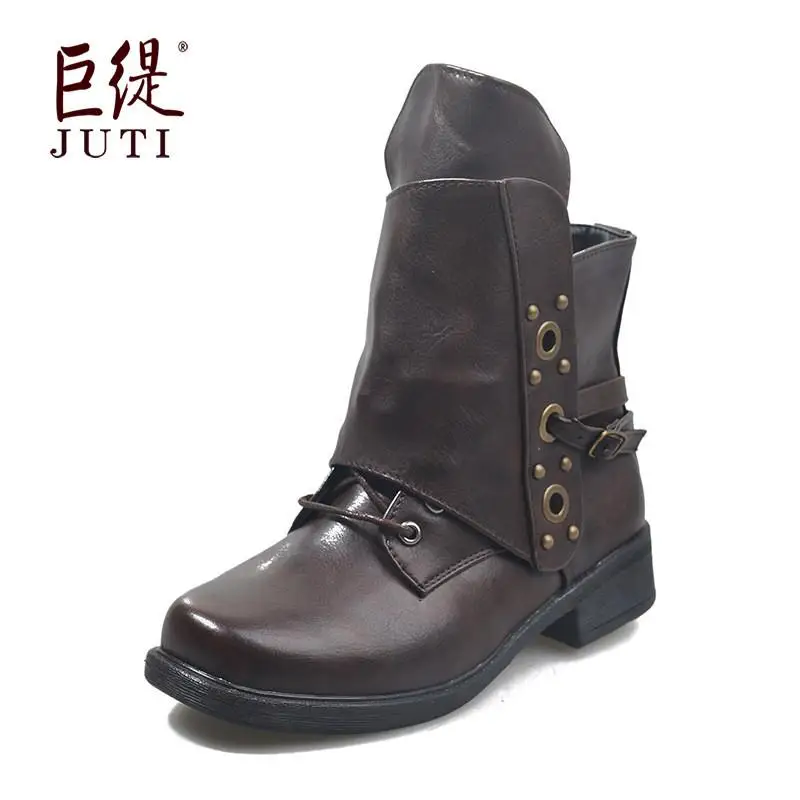 Women's Faion Boots 2020 Side Zipper round Toe Leather Boots Mid-Calf Rubber Outsole Vintage Sle Booties for Autumn Winter
Women's Faion Boots 2020 Side Zipper round Toe Leather Boots Mid-Calf Rubber Outsole Vintage Sle Booties for Autumn Winter