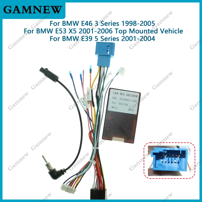 Car 16Pin Wiring Harness Adapter Decoder For BMW E46 E39 E53 X5 3/5 Series Android Radio Power Cable With Canbus Box
Car 16Pin Wiring Harness Adapter Decoder For BMW E46 E39 E53 X5 3/5 Series Android Radio Power Cable With Canbus Box