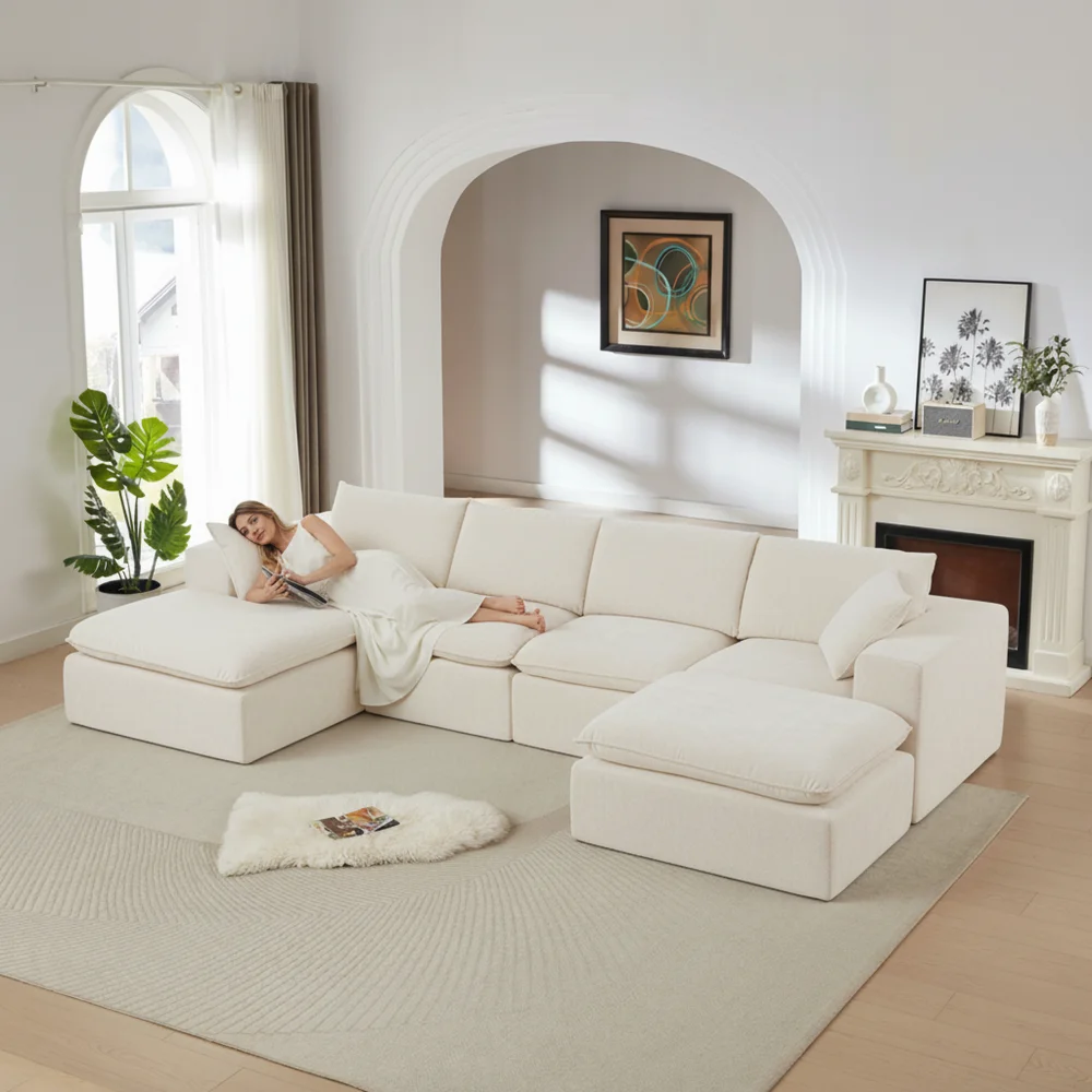 Modern Chenille Cloud Sofa: Freely Combinable, Comfortable, Ideal for Modern Living Rooms (Home/Apt/Office)
Modern Chenille Cloud Sofa: Freely Combinable, Comfortable, Ideal for Modern Living Rooms (Home/Apt/Office)