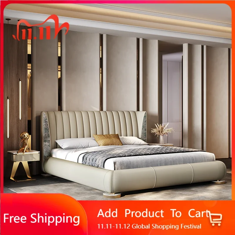 Storage Light Luxury Leather Bed Modern Elderly Simple Wedding Bedroom Double Bed Trendy Unique Trendy Muebles Trendy Furniture
Storage Light Luxury Leather Bed Modern Elderly Simple Wedding Bedroom Double Bed Trendy Unique Trendy Muebles Trendy Furniture