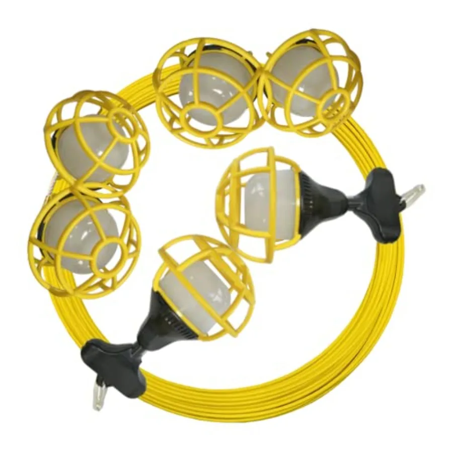 50FT Construction String Lights, 85W 8000ML Led String Work Light, Temporary Utility Rope Lighting, 120V, 6 Bulbs, 1 Pack for C
50FT Construction String Lights, 85W 8000ML Led String Work Light, Temporary Utility Rope Lighting, 120V, 6 Bulbs, 1 Pack for C