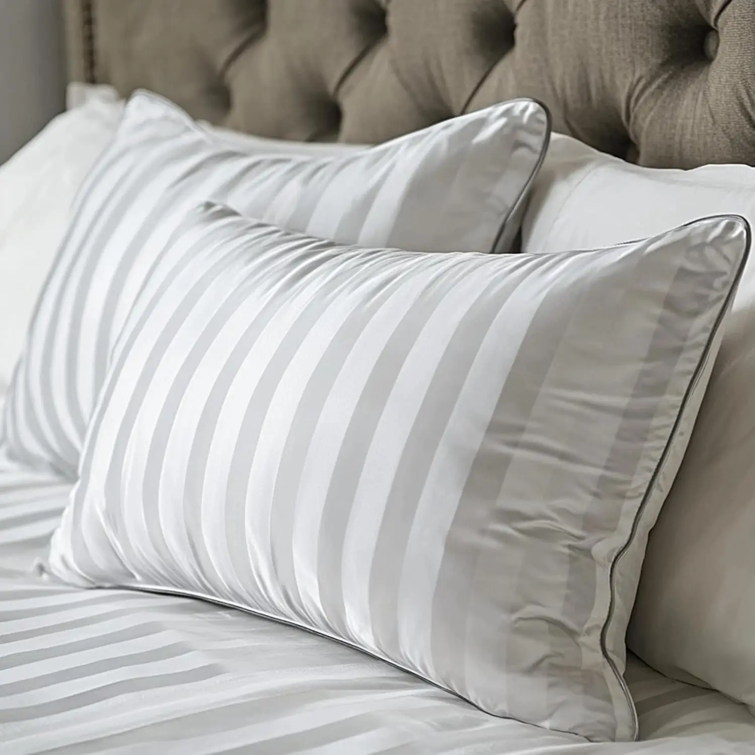 Luxury Down Alternative Bed Pillows Set of 2 - Queen Size 20x28, Hotel Quality, Machine Washable, Breathable Cotton Cover, Fluffy for Side & Back Sleepers
Luxury Down Alternative Bed Pillows Set of 2 - Queen Size 20x28, Hotel Quality, Machine Washable, Breathable Cotton Cover, Fluffy for Side & Back Sleepers