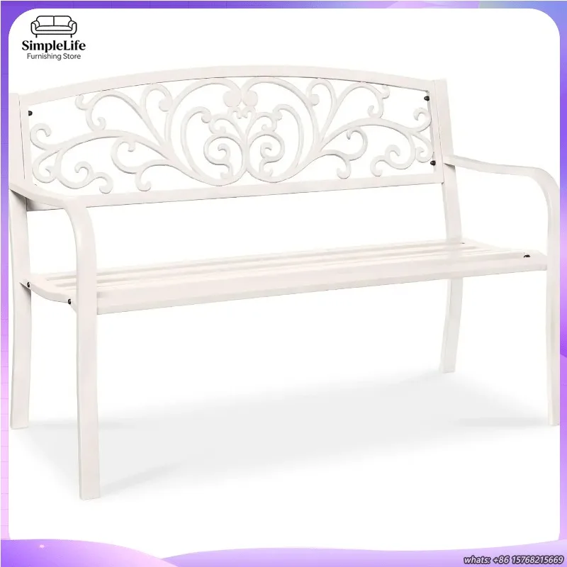 Outdoor Steel Garden Bench with Floral Backrest Slatted Seat for Patio Porch Deck Yard Outdoor Furniture
Outdoor Steel Garden Bench with Floral Backrest Slatted Seat for Patio Porch Deck Yard Outdoor Furniture